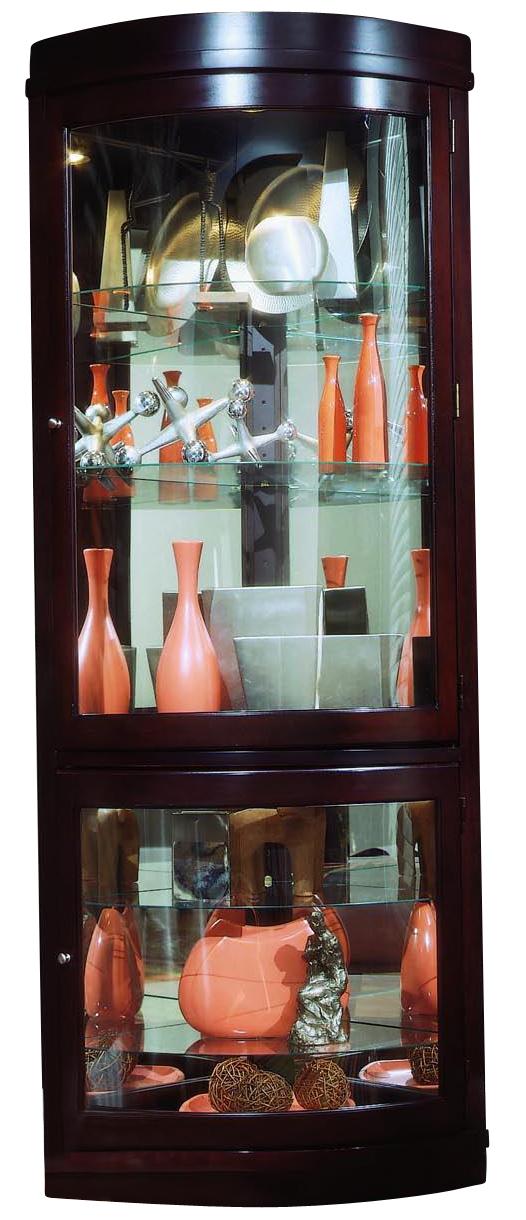 Pulaski Chocolate Cherry Corner Curio - Luxury Home Furniture (MI)