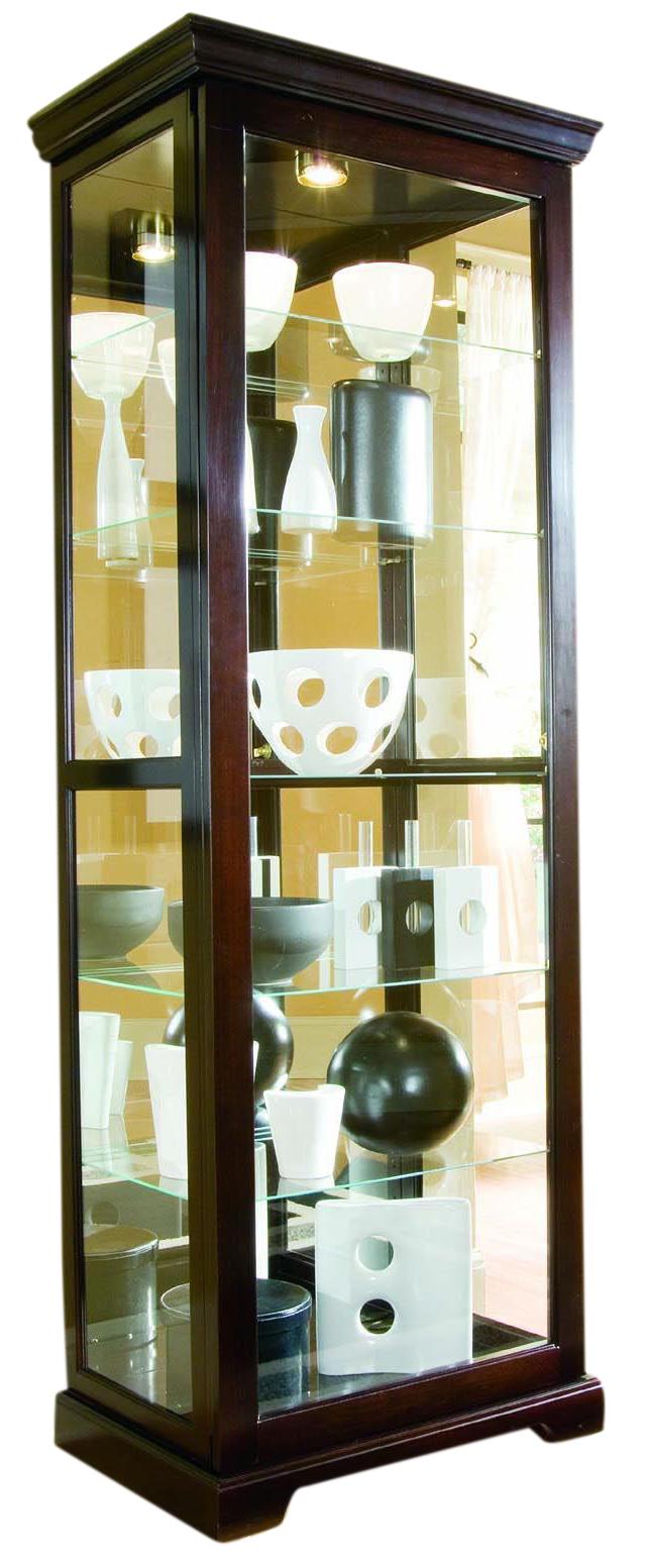 Pulaski Chocolate Cherry II Two Way Sliding Door Curio - Luxury Home Furniture (MI)