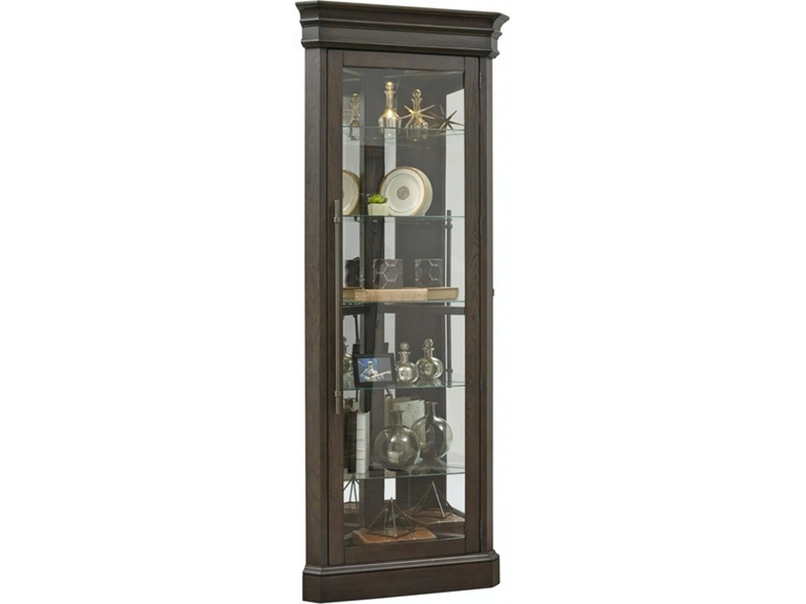 Pulaski Corner Curio in Oak Brown - Luxury Home Furniture (MI)