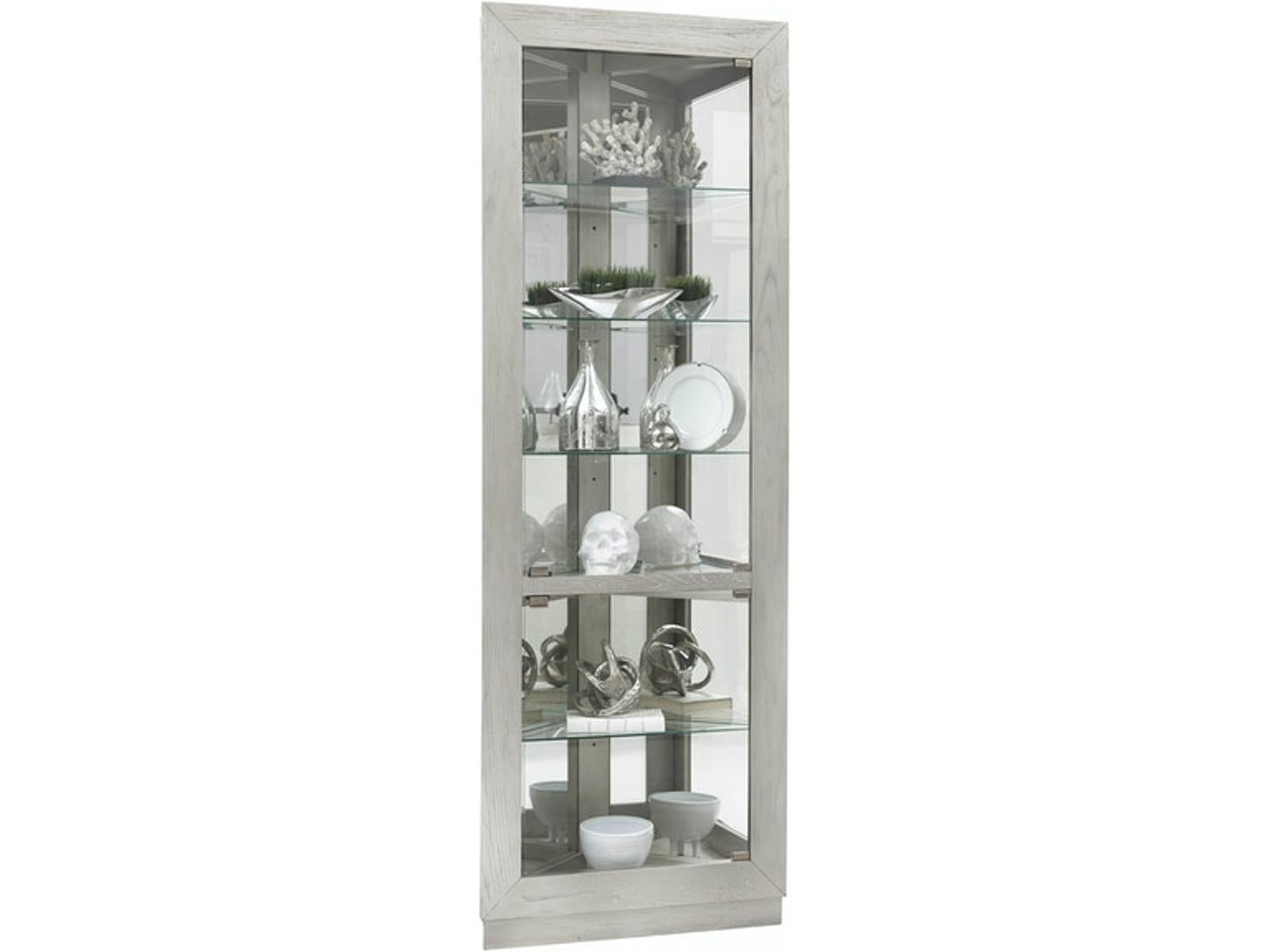 Pulaski Corner Curio in Weathered Gray - Luxury Home Furniture (MI)