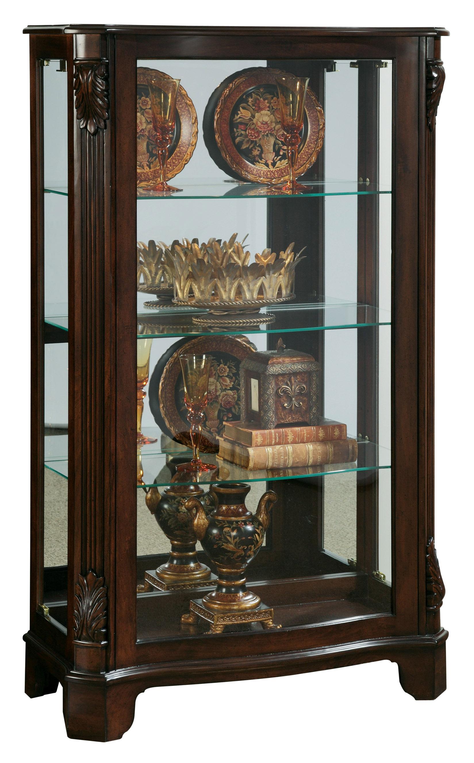 Pulaski Deep Cherry Mirrored Mantel Curio - Luxury Home Furniture (MI)