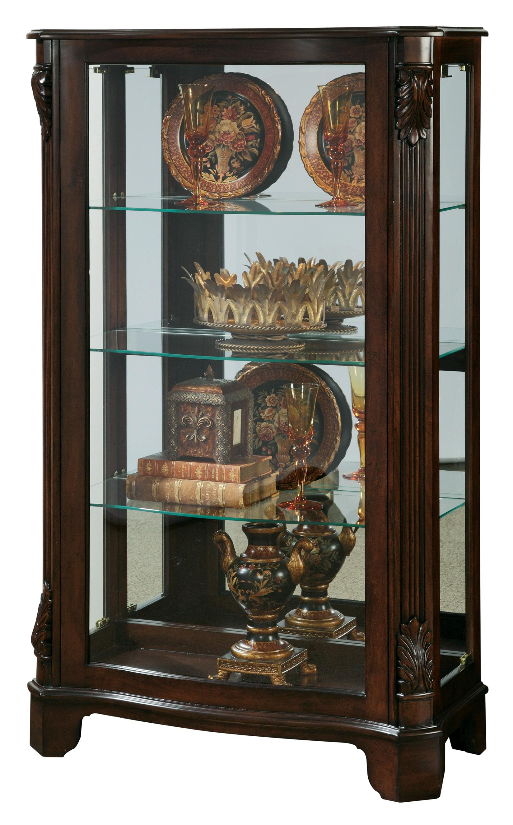 Pulaski Deep Cherry Mirrored Mantel Curio - Luxury Home Furniture (MI)