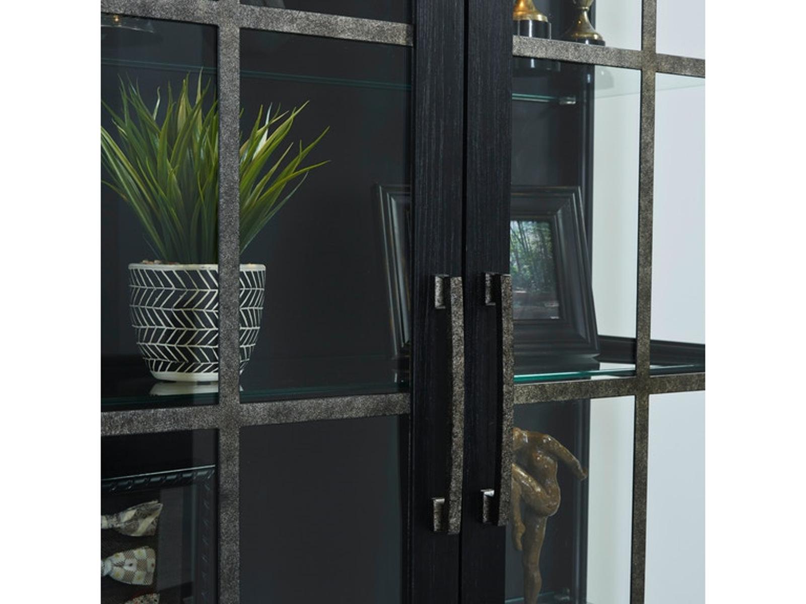 Pulaski Door Curio in Black - Luxury Home Furniture (MI)