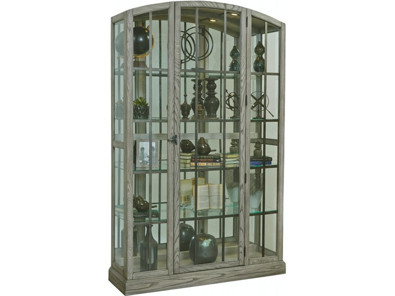 Pulaski Door Curio in Gray Weathered - Luxury Home Furniture (MI)