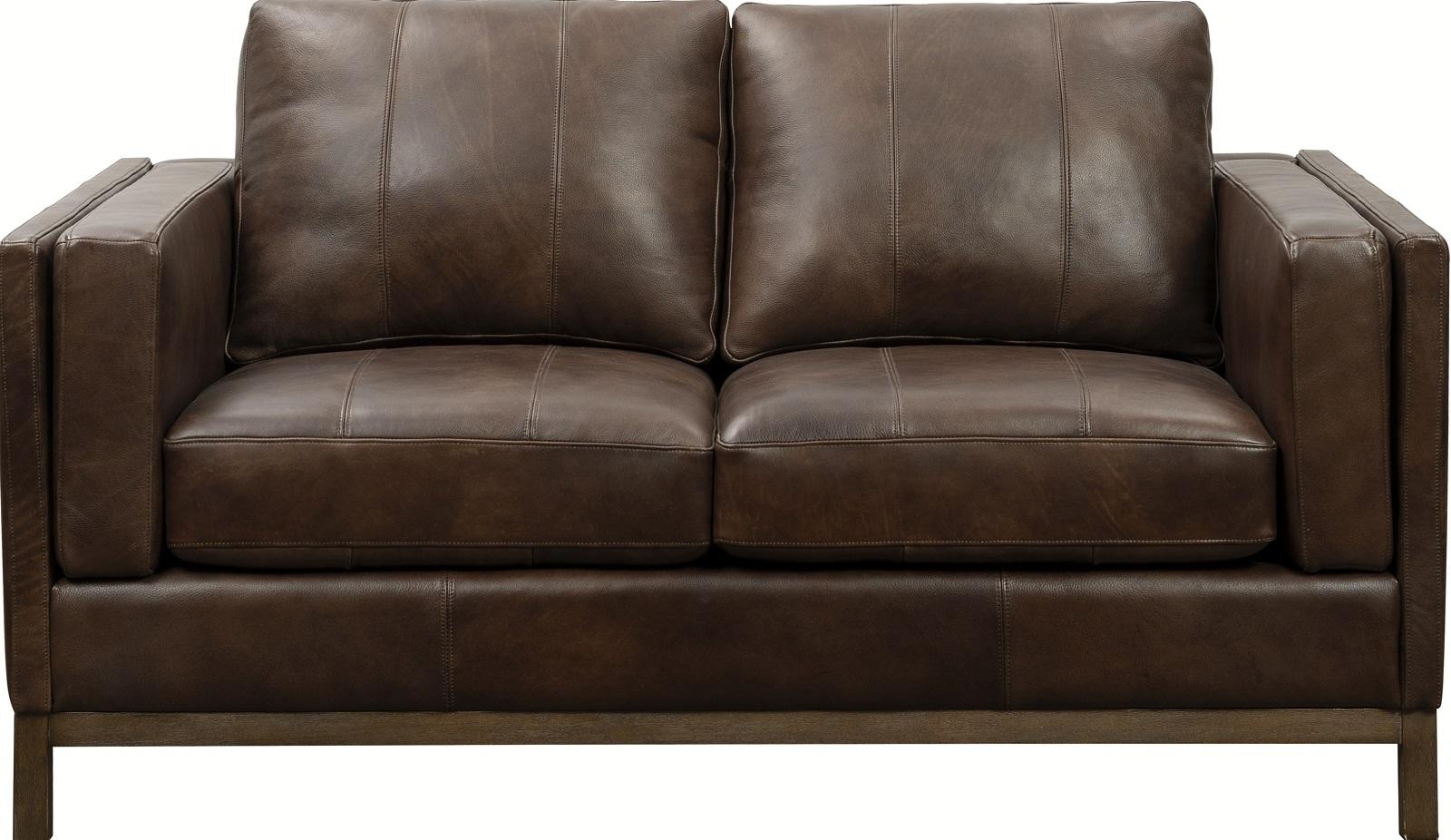 Pulaski Drake Leather Loveseat in Brown - Luxury Home Furniture (MI)