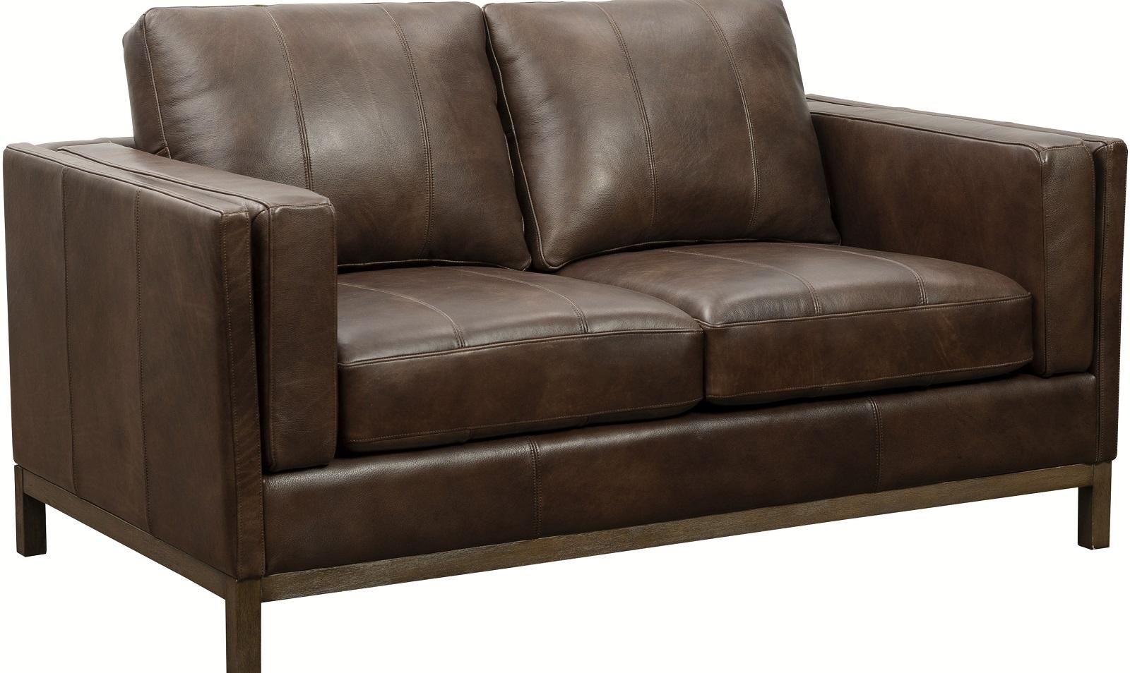 Pulaski Drake Leather Loveseat in Brown - Luxury Home Furniture (MI)