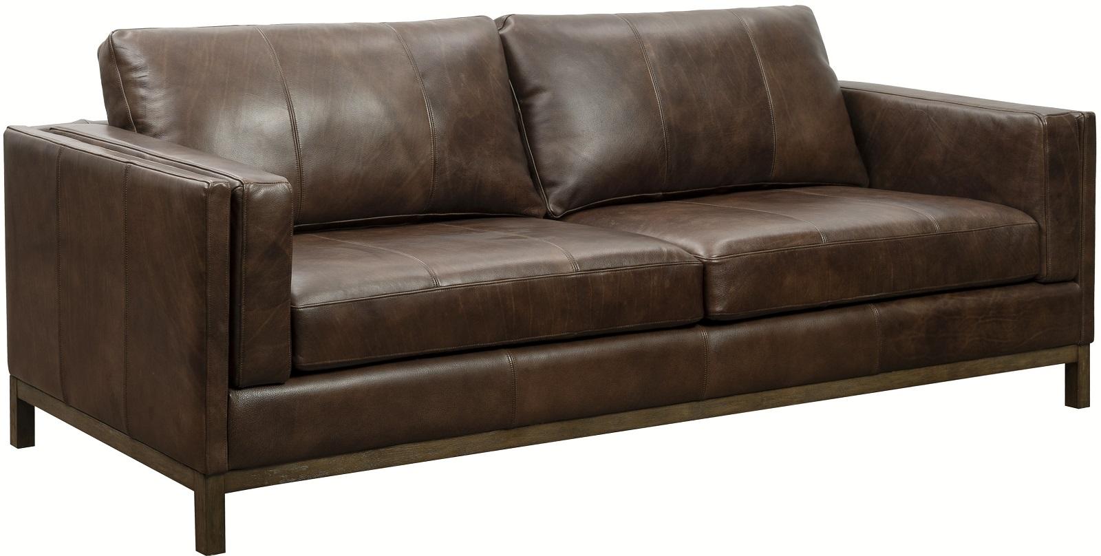 Pulaski Drake Leather Sofa in Brown - Luxury Home Furniture (MI)
