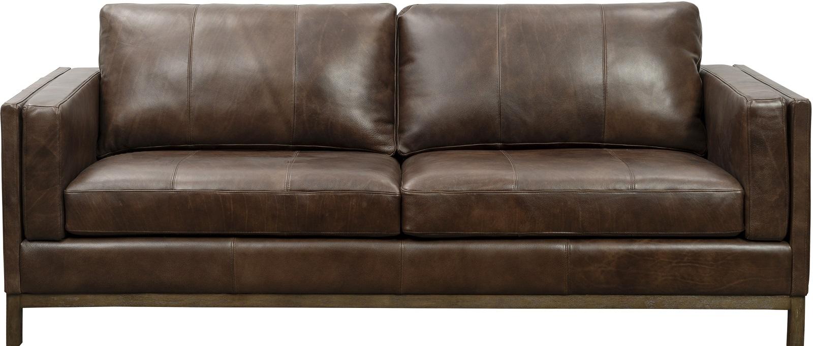 Pulaski Drake Leather Sofa in Brown - Luxury Home Furniture (MI)