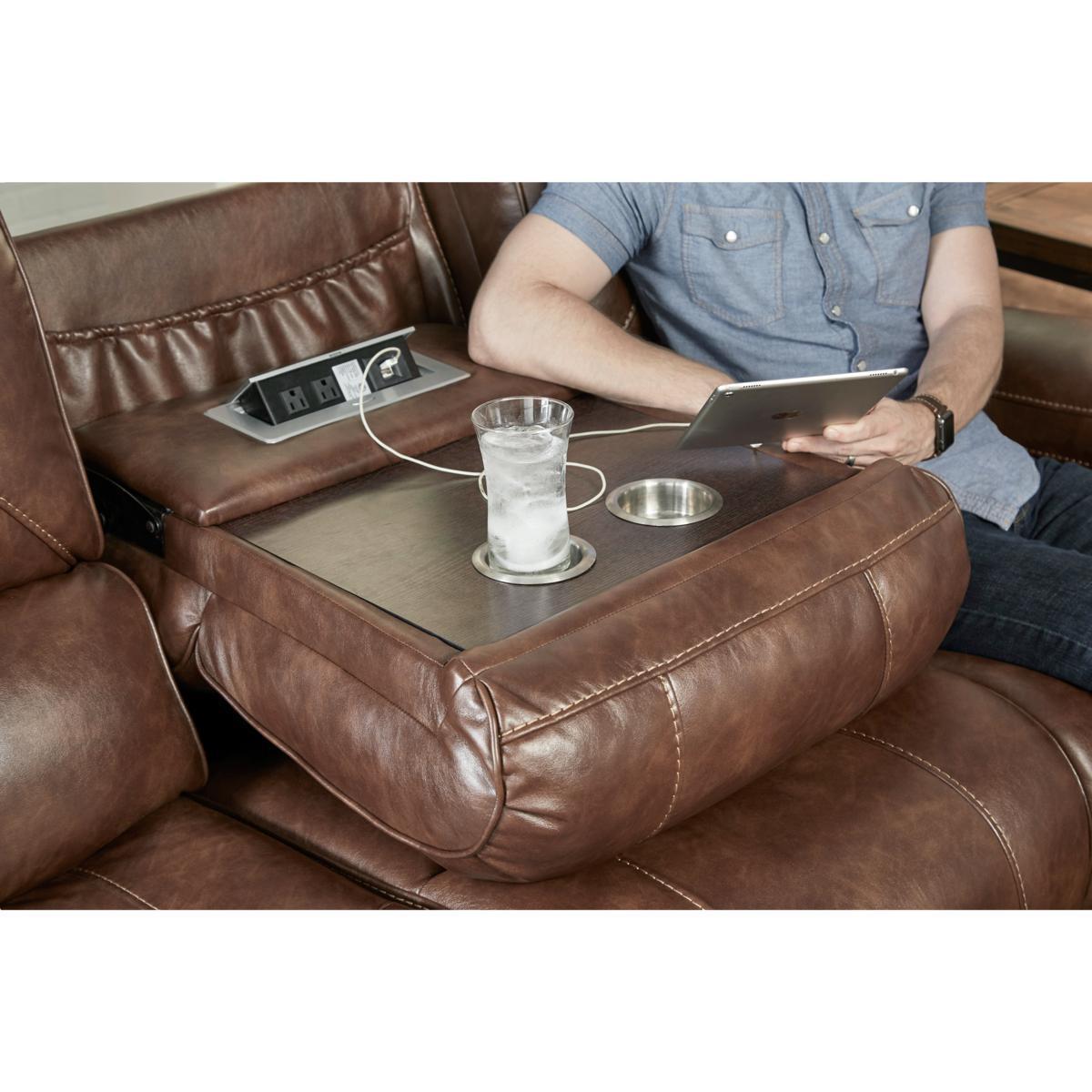 Pulaski Dual Recliner Sofa with Dropdown Charging Console - Luxury Home Furniture (MI)