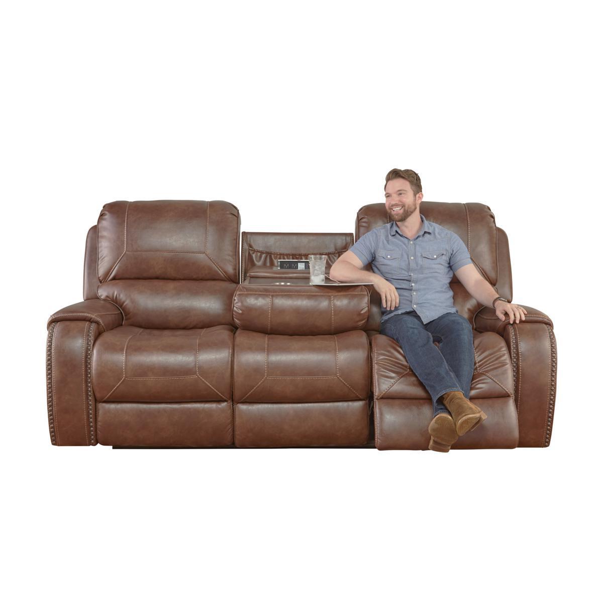 Pulaski Dual Recliner Sofa with Dropdown Charging Console - Luxury Home Furniture (MI)