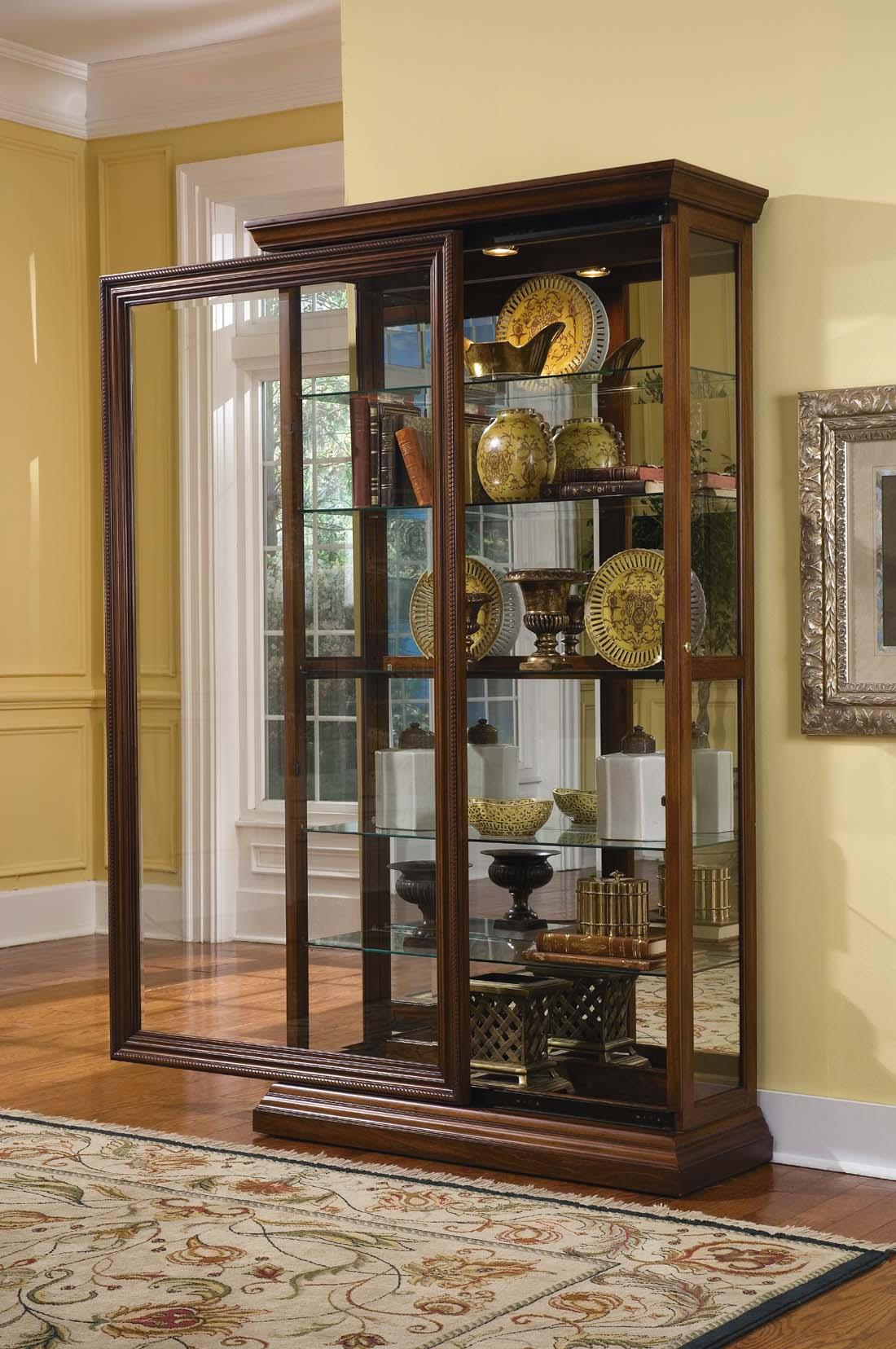 Pulaski Edwardian Two Way Sliding Door Curio - Luxury Home Furniture (MI)