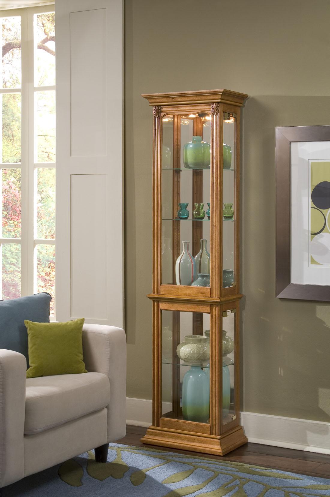 Pulaski Estate Oak Curio - Luxury Home Furniture (MI)