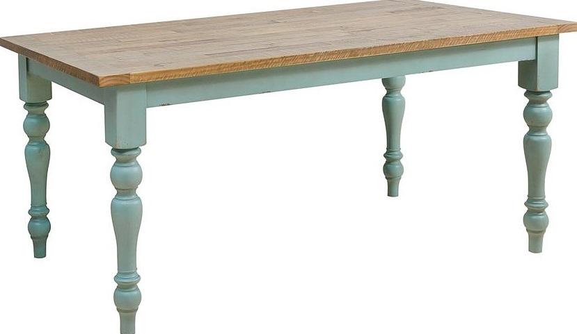 Pulaski Farmhouse Rectangular Dining Table in Distressed Blue - Luxury Home Furniture (MI)