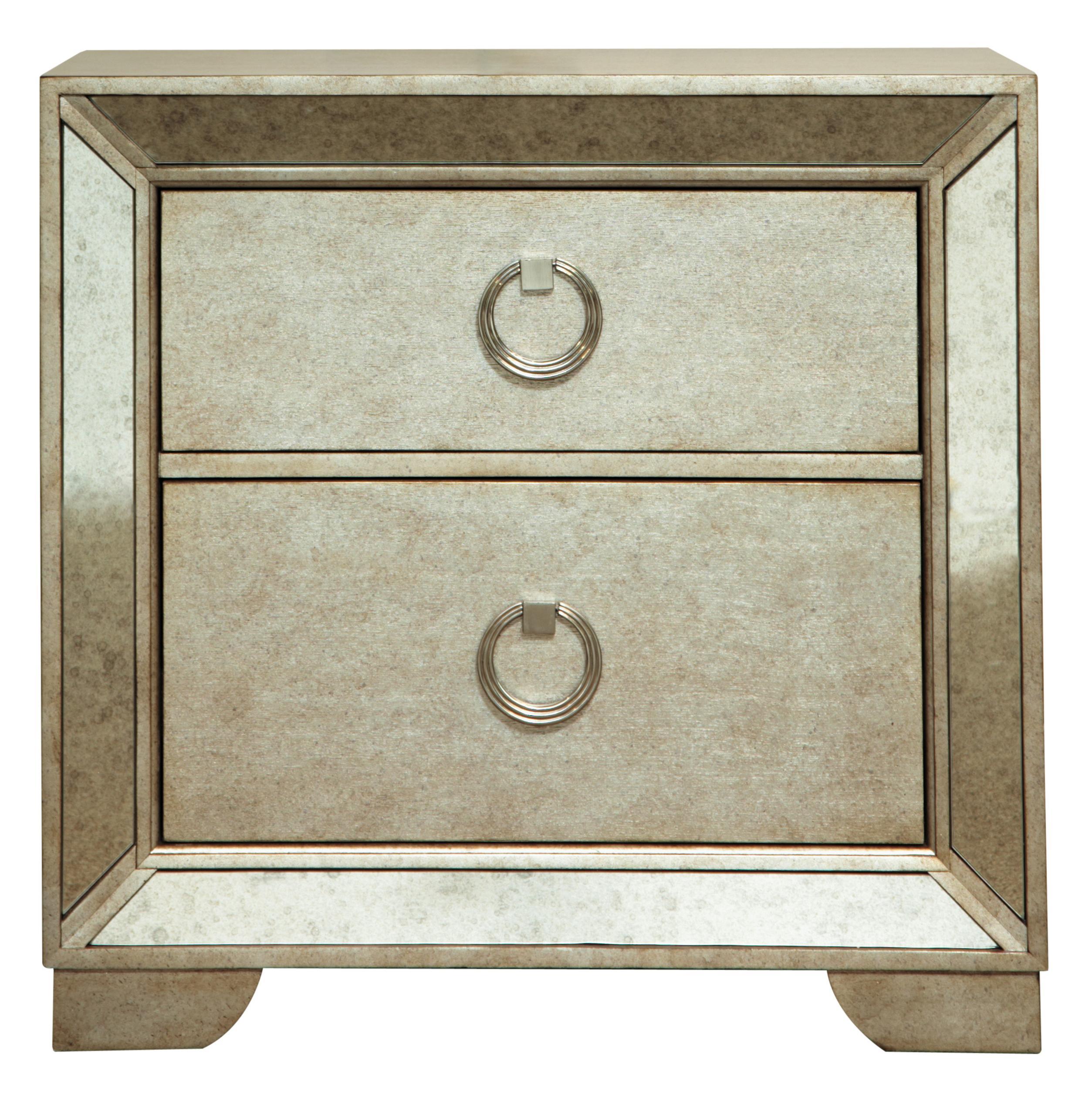 Pulaski Farrah 2 Drawer Nightstand with Cedar Lining in Metallic