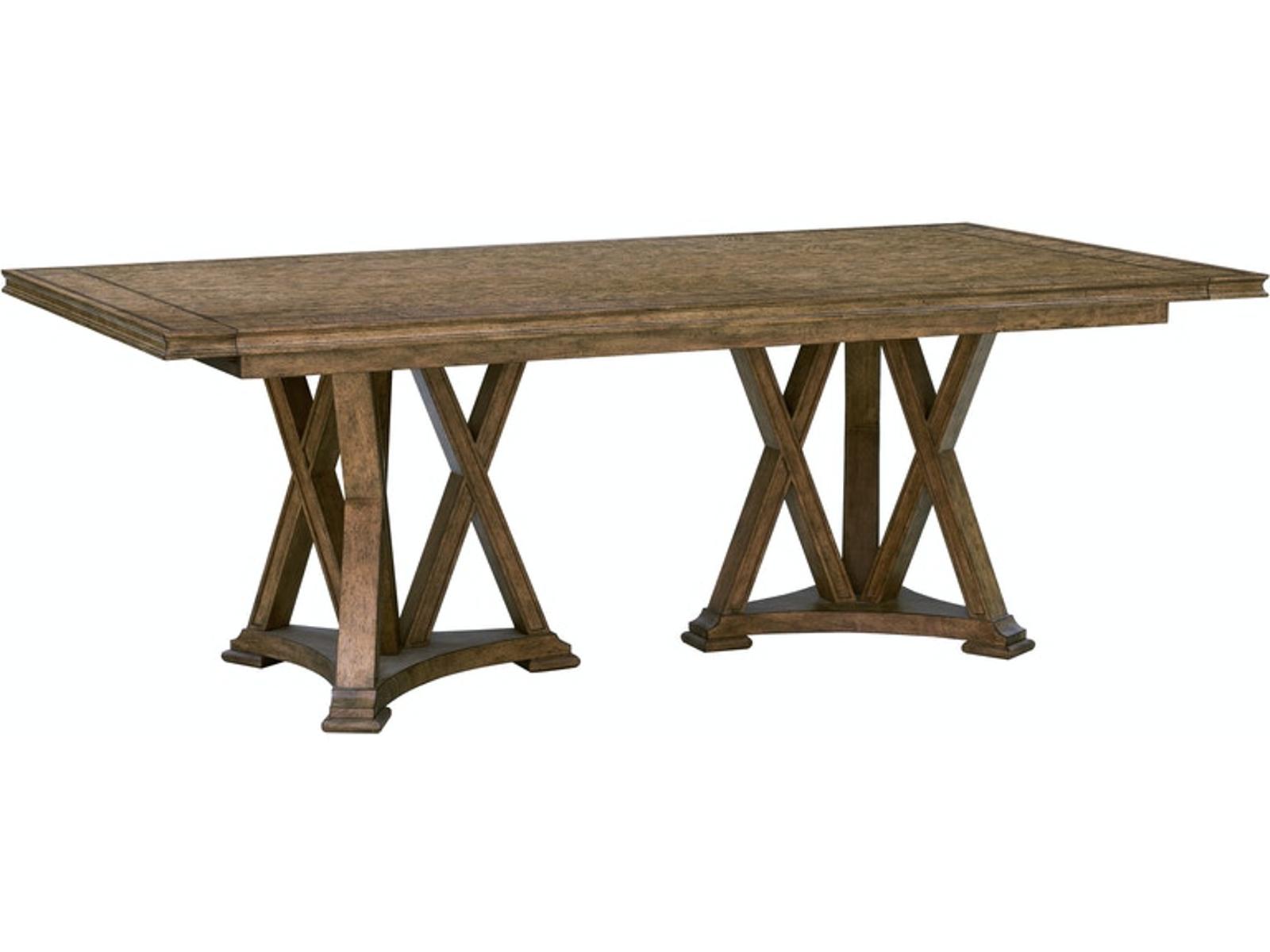 Pulaski Furniture Anthology Double Pedestal Dining Table in Medium Wood - Luxury Home Furniture (MI)