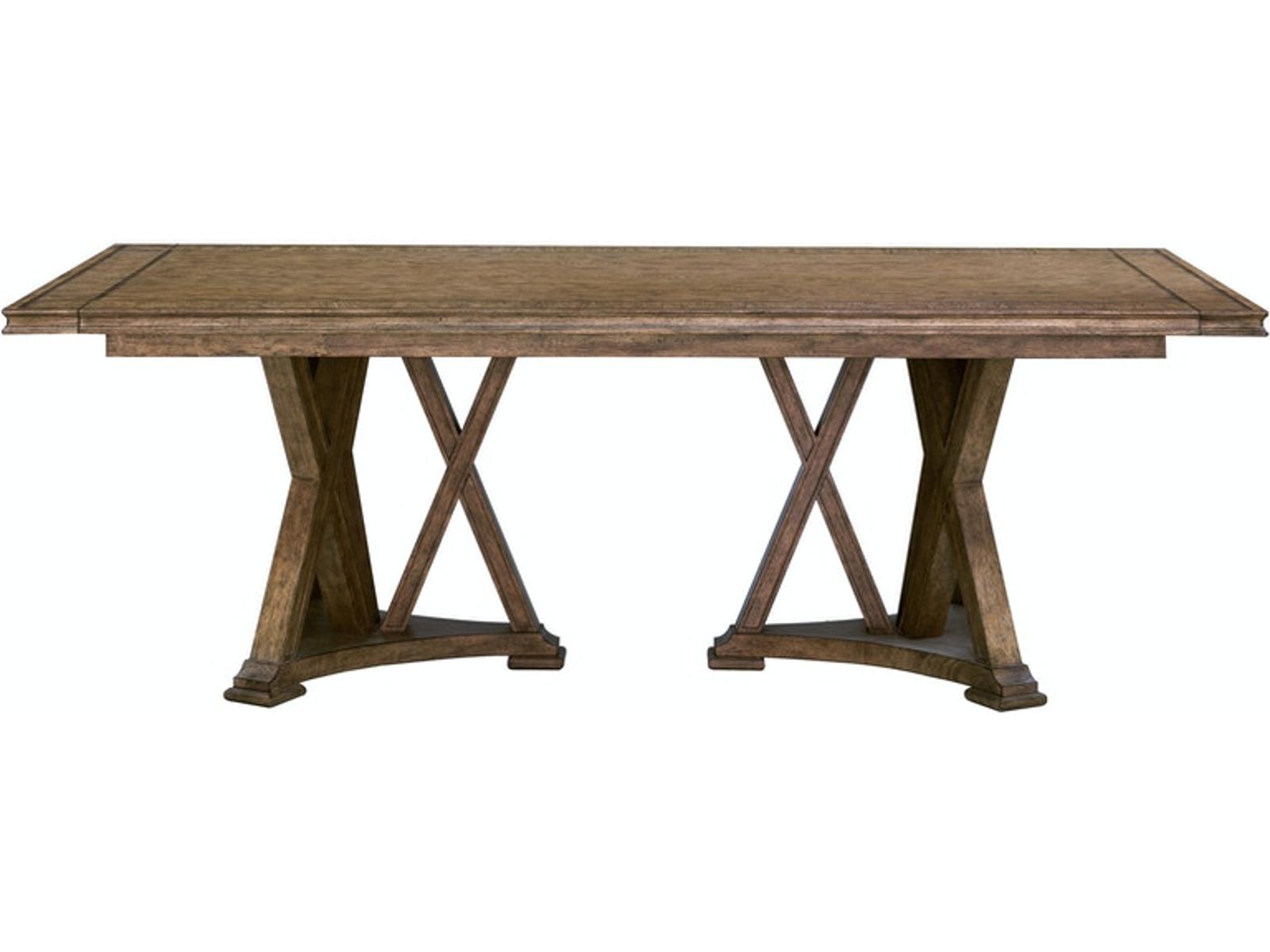 Pulaski Furniture Anthology Double Pedestal Dining Table in Medium Wood - Luxury Home Furniture (MI)