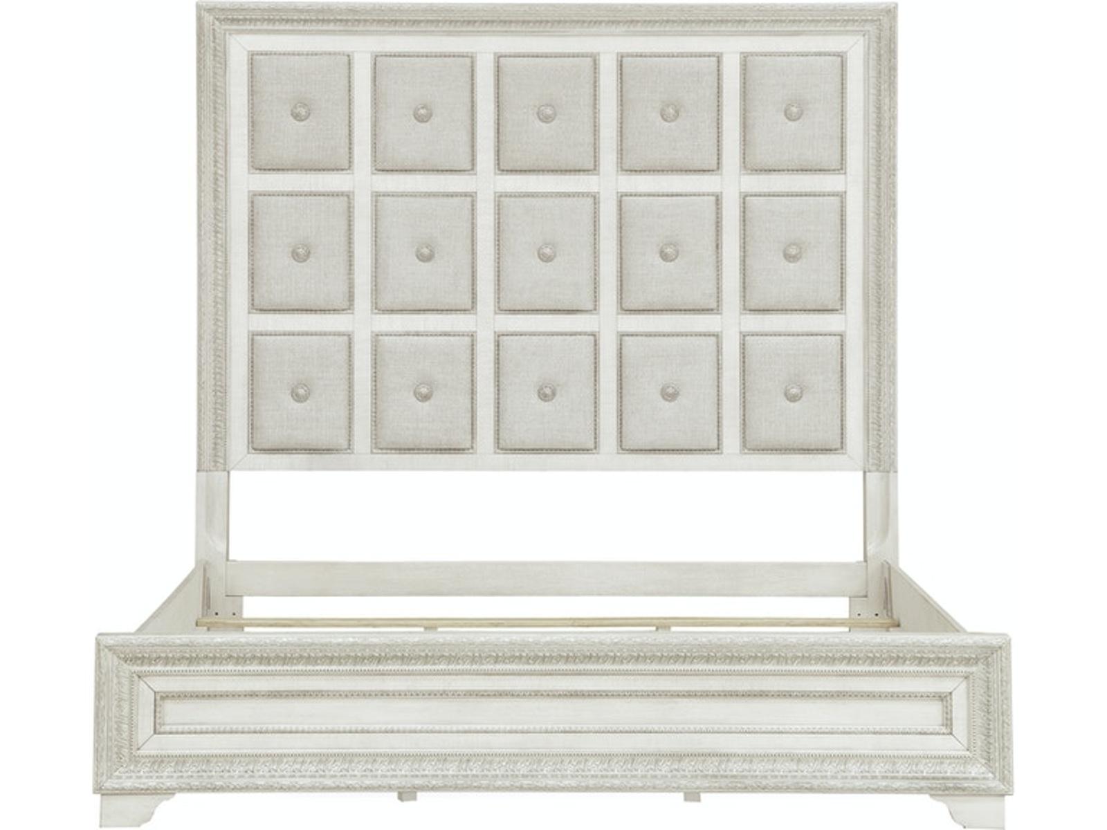 Pulaski Furniture Camila King Upholstered Bed in Light Wood - Luxury Home Furniture (MI)