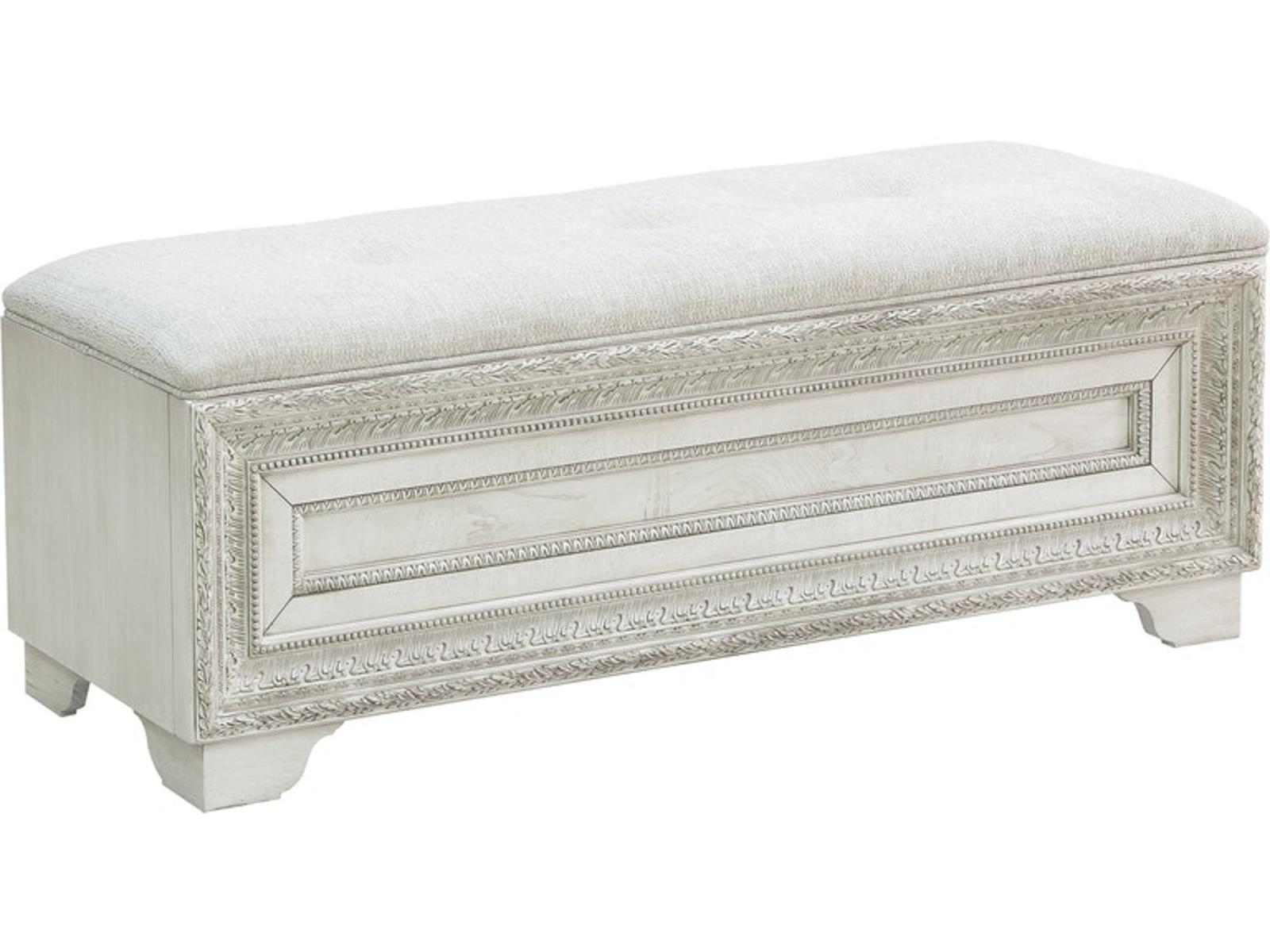 Pulaski Furniture Camila Storage Bed Bench in Light Wood - Luxury Home Furniture (MI)