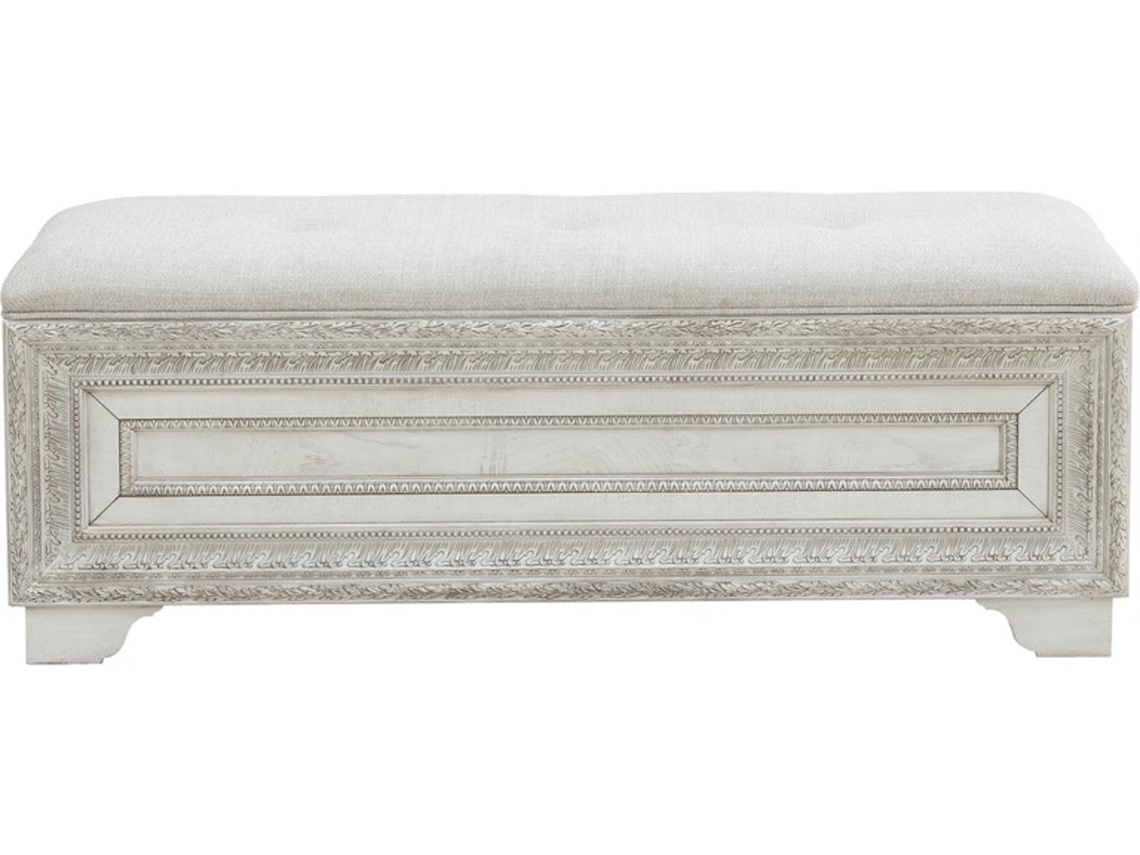 Pulaski Furniture Camila Storage Bed Bench in Light Wood - Luxury Home Furniture (MI)