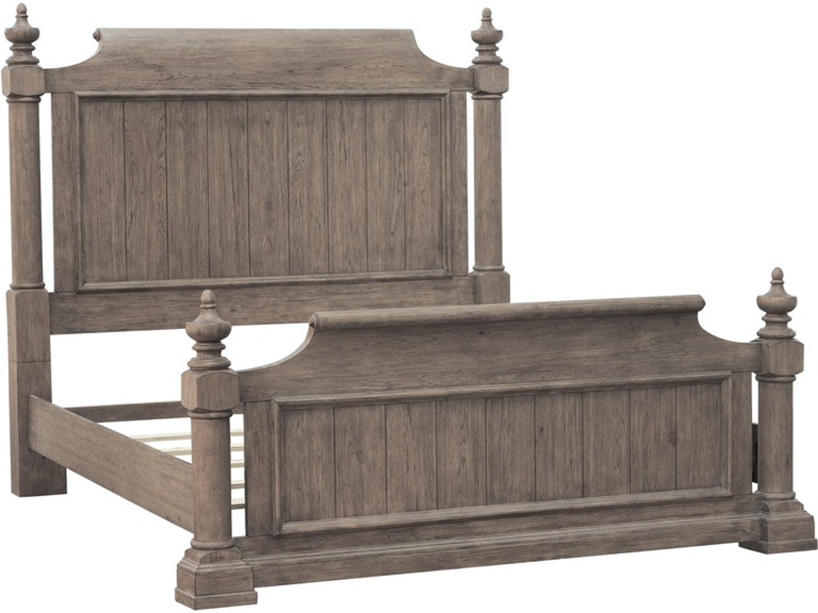Pulaski Furniture Crestmont King Poster Bed in Toasted Almond - Luxury Home Furniture (MI)