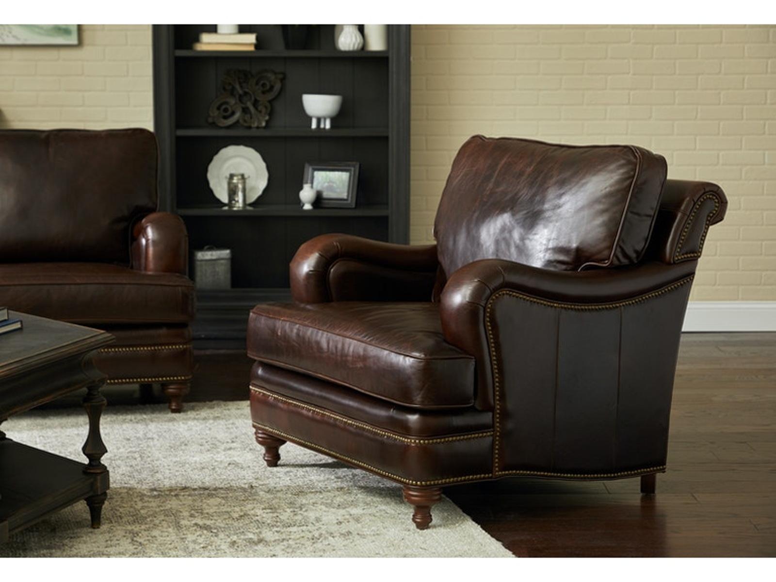 Pulaski Furniture Oliver Stationary Chair in Dark Wood - Luxury Home Furniture (MI)