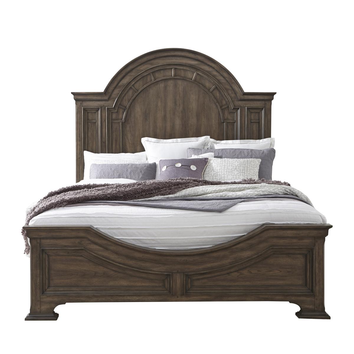 Pulaski Glendale Estates King Panel Bed in Brown - Luxury Home Furniture (MI)