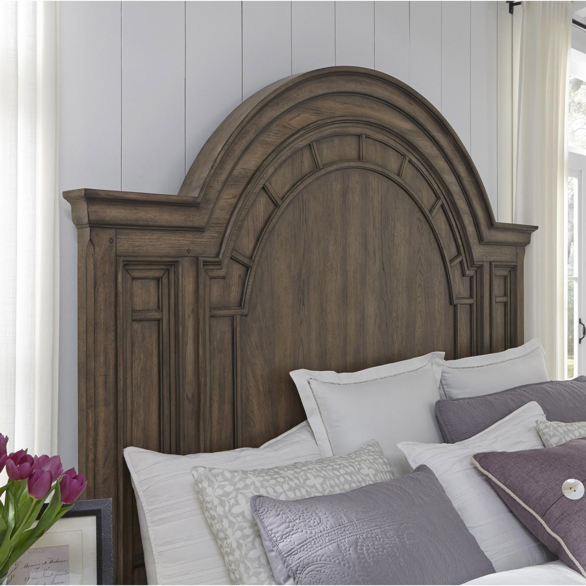 Pulaski Glendale Estates King Panel Bed in Brown - Luxury Home Furniture (MI)
