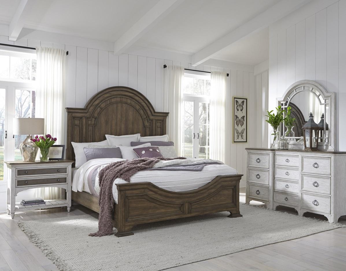 Pulaski Glendale Estates King Panel Bed in Brown - Luxury Home Furniture (MI)