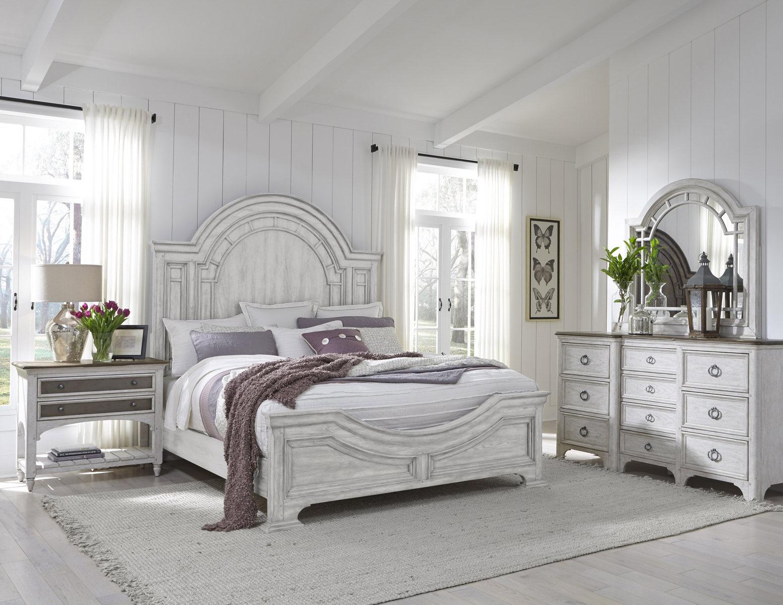 Pulaski Glendale Estates King Transom Panel Bed in White - Luxury Home Furniture (MI)