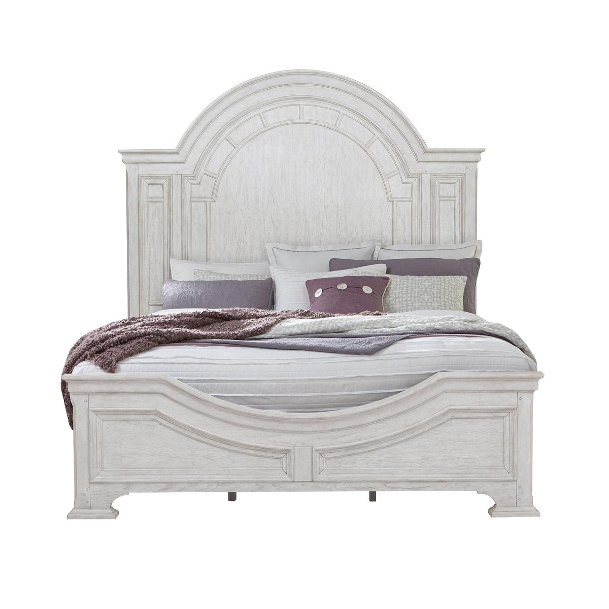 Pulaski Glendale Estates King Transom Panel Bed in White - Luxury Home Furniture (MI)