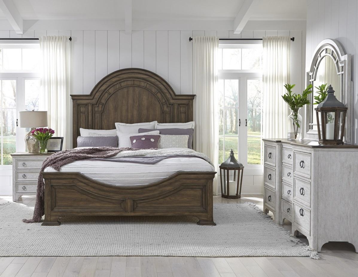 Pulaski Glendale Estates King Panel Bed in Brown - Luxury Home Furniture (MI)