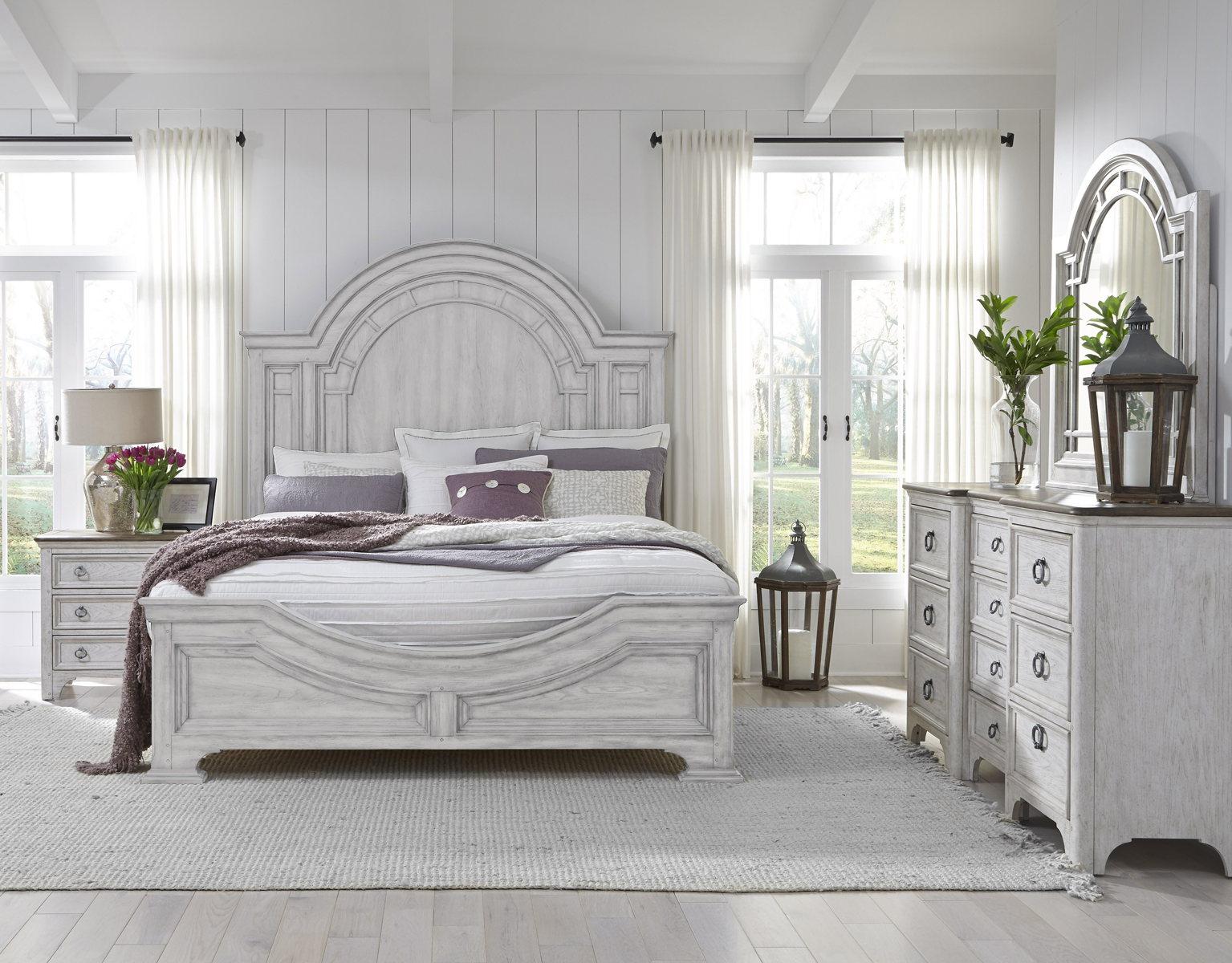 Pulaski Glendale Estates King Transom Panel Bed in White - Luxury Home Furniture (MI)