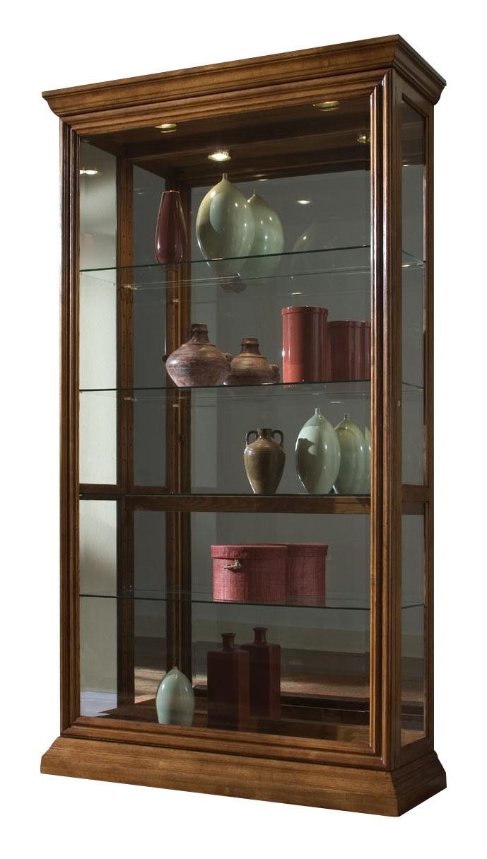 Pulaski Golden Oak Two Way Sliding Door Curio - Luxury Home Furniture (MI)