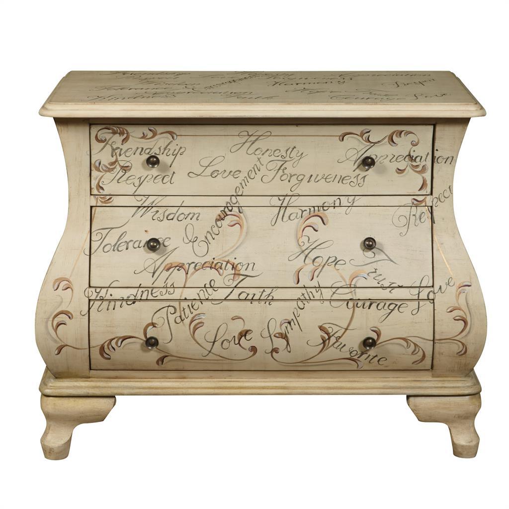 Pulaski Hand Painted Words Bombay Chest