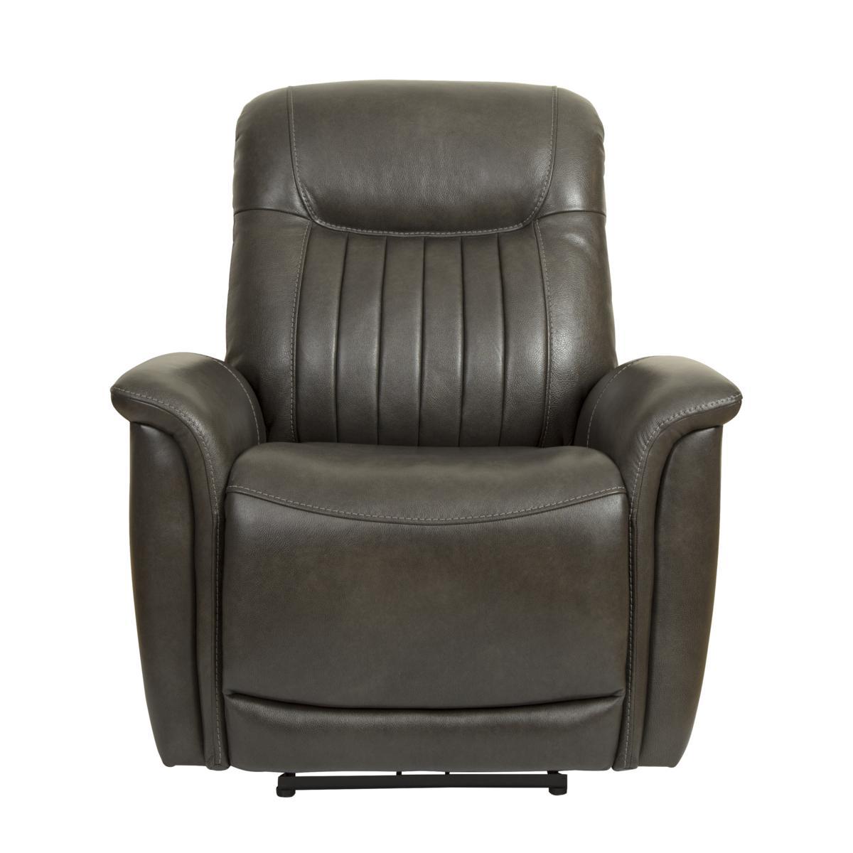Pulaski Leather Curved Arm Power Recliner in El Paso Brown - Luxury Home Furniture (MI)