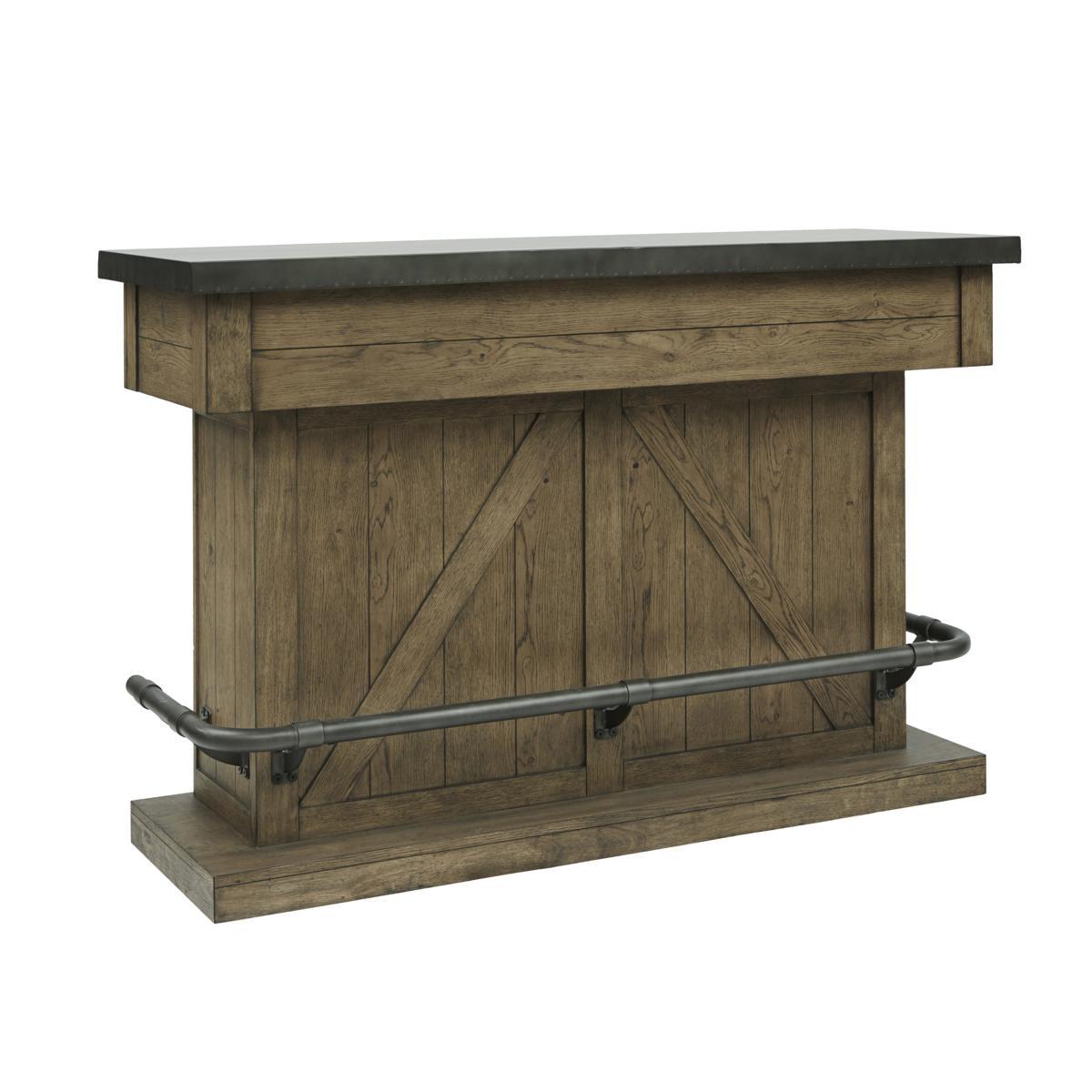 Pulaski Light Oak Metal Top Bar in Light Oak - Luxury Home Furniture (MI)