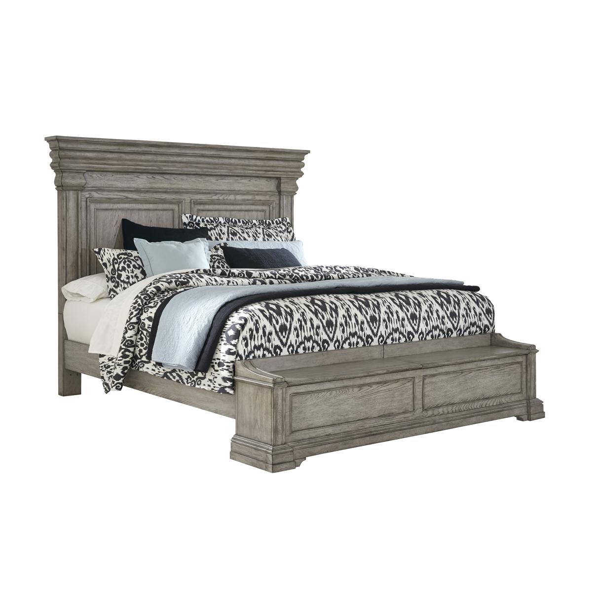 Pulaski Madison Ridge Queen Panel Bed with Blanket Chest Footboard in Heritage Taupe������P091-BR-K2