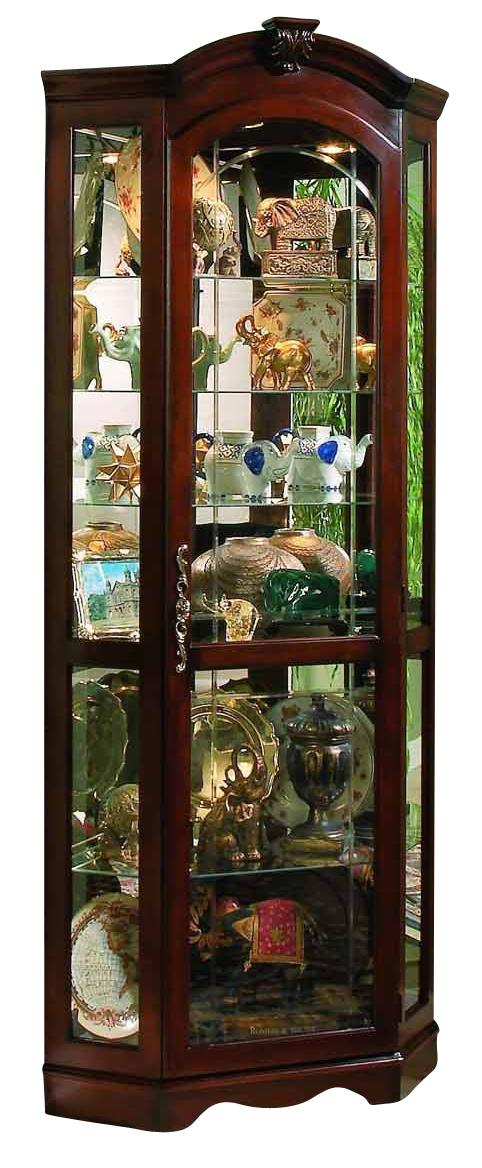 Pulaski Medallion Cherry Corner Curio - Luxury Home Furniture (MI)