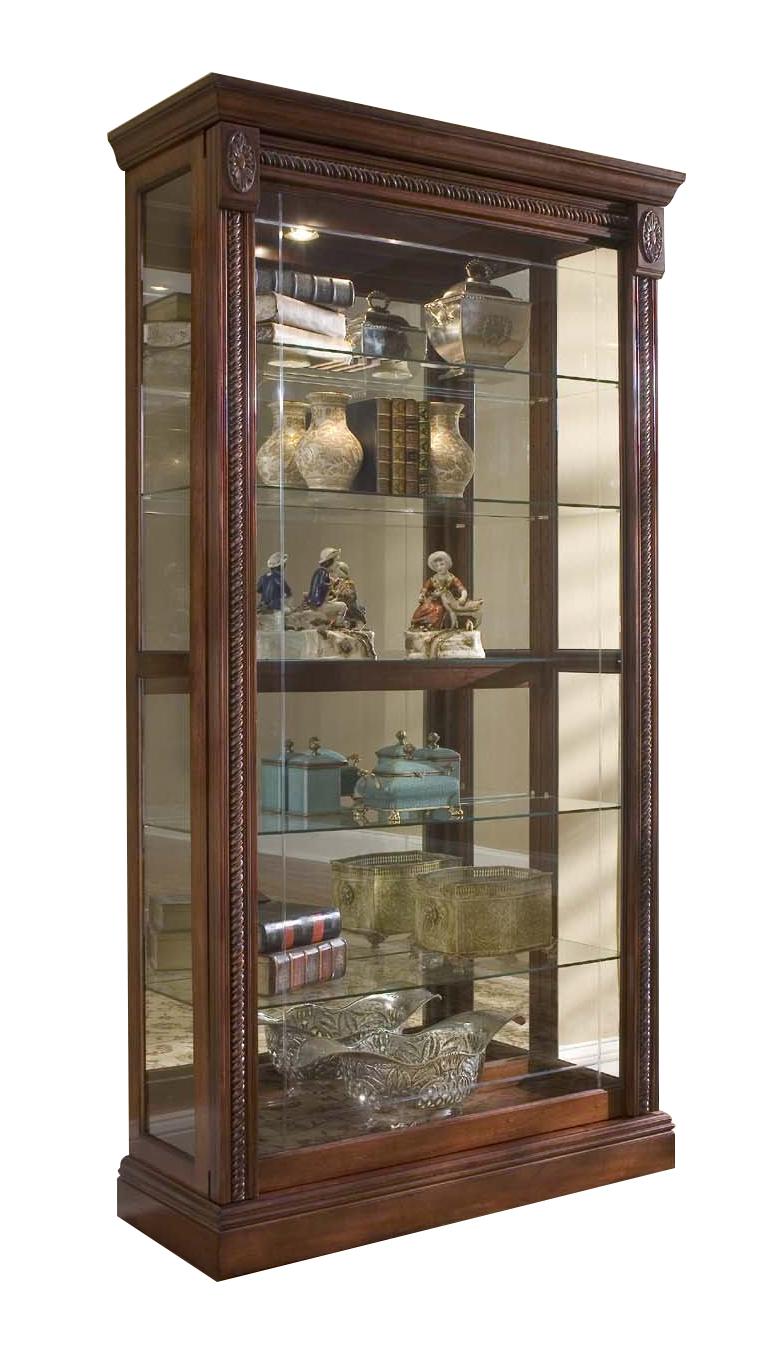 Pulaski Medallion Cherry Two Way Sliding Door Curio - Luxury Home Furniture (MI)