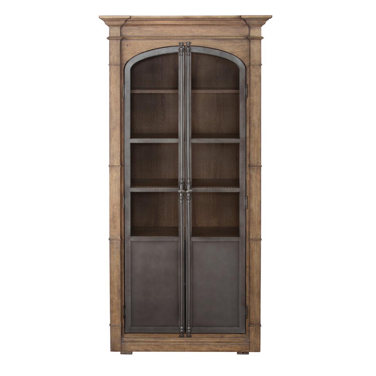 Pulaski Metal Door Light Oak Display Cabinet - Luxury Home Furniture (MI)