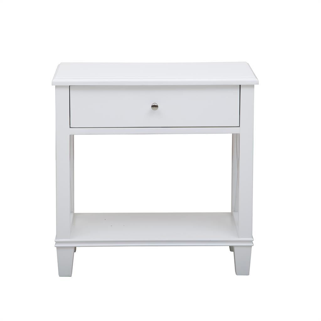 Pulaski Open 'X' Leg Side Table in White - Luxury Home Furniture (MI)