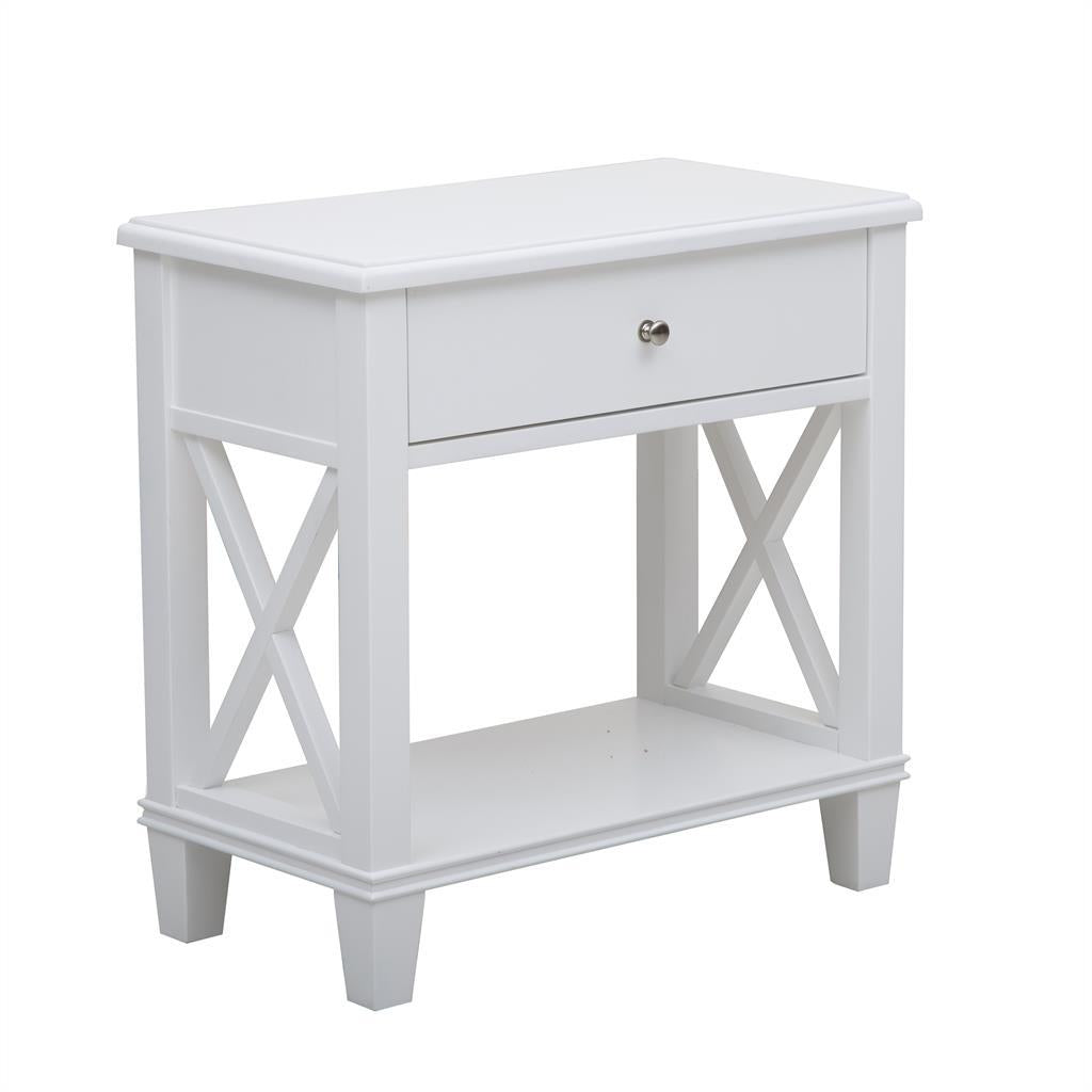 Pulaski Open 'X' Leg Side Table in White - Luxury Home Furniture (MI)