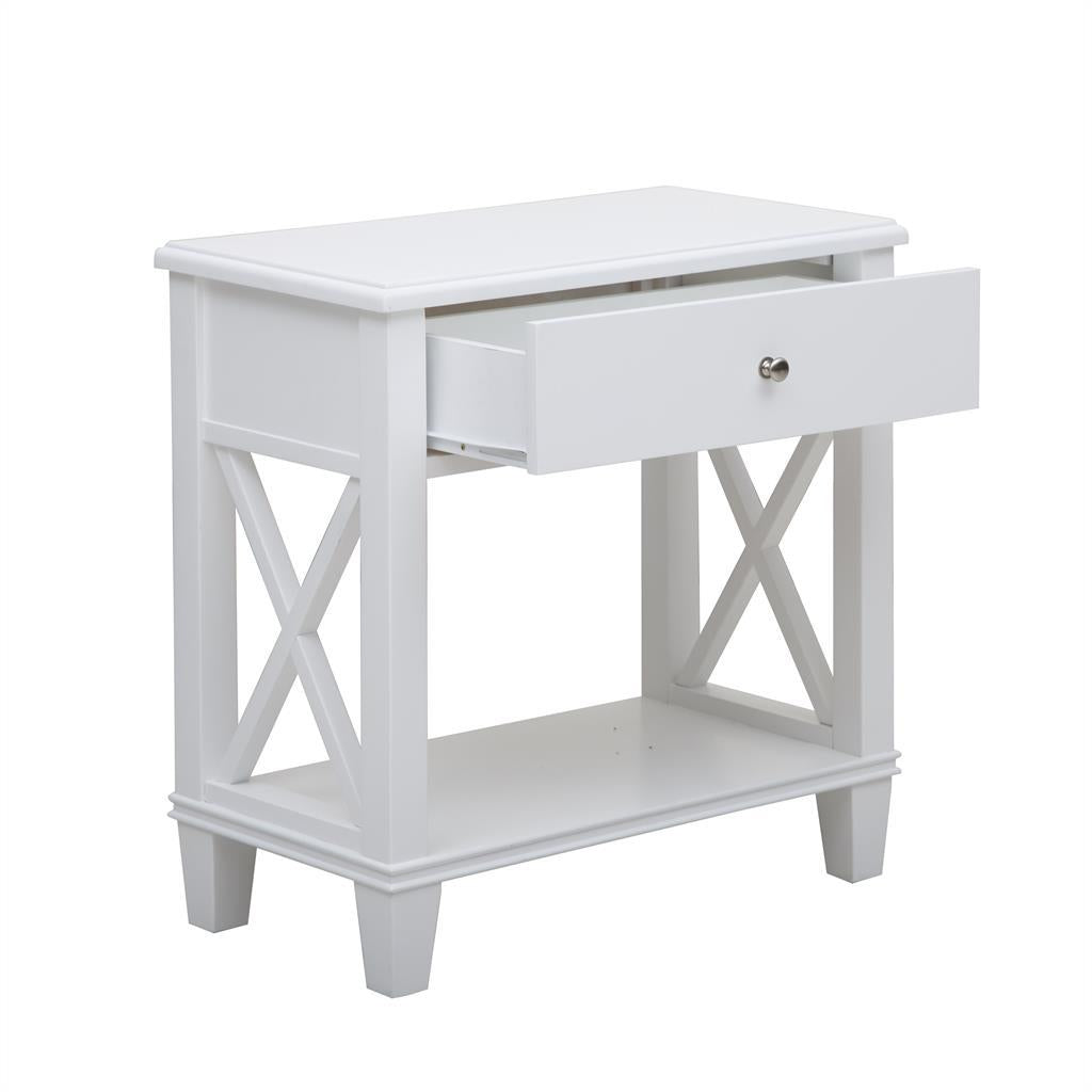 Pulaski Open 'X' Leg Side Table in White - Luxury Home Furniture (MI)