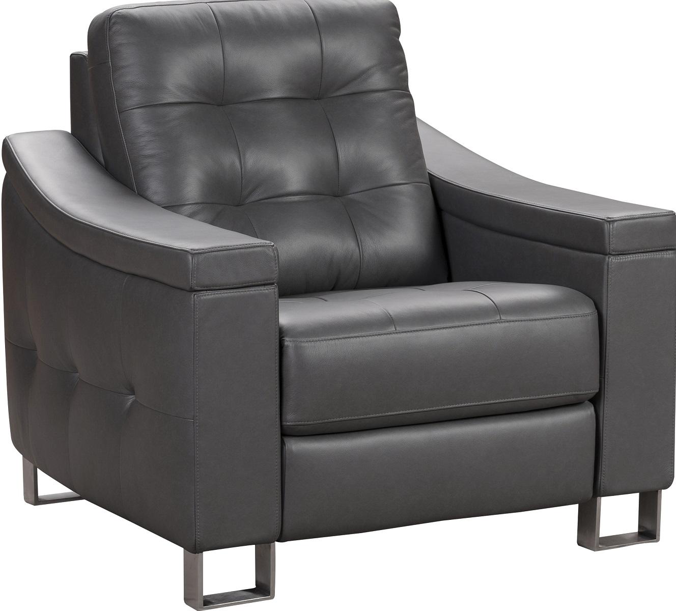 Pulaski Parker Leather Recliner in Supple Gray