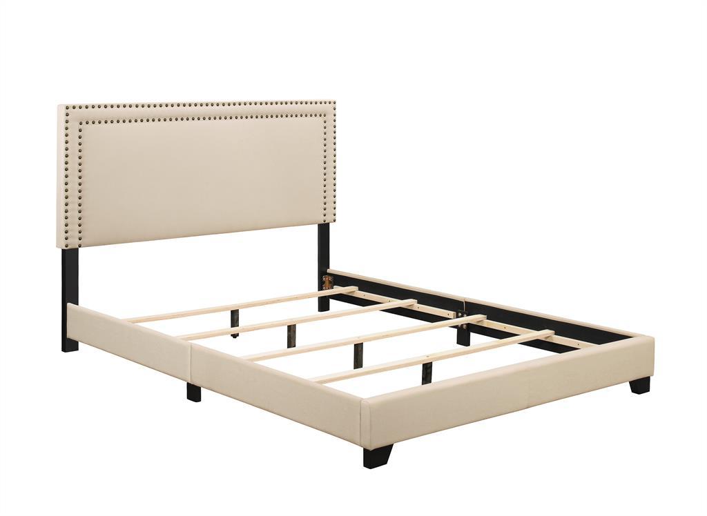 Pulaski King Upholstered Bed in Cream - Luxury Home Furniture (MI)