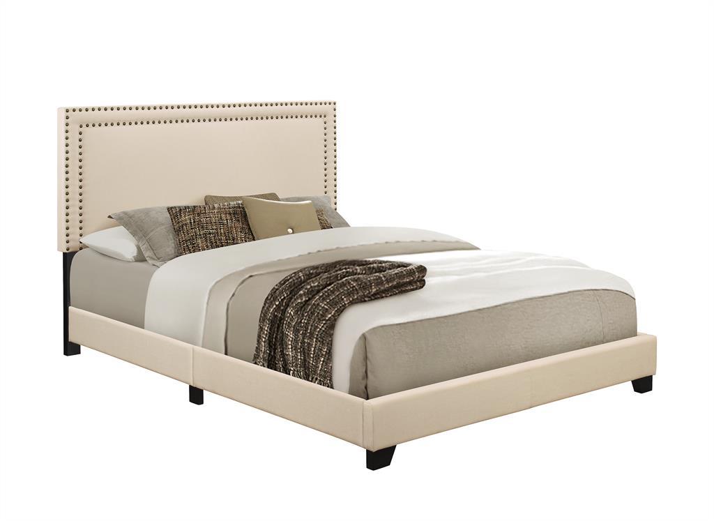 Pulaski King Upholstered Bed in Cream - Luxury Home Furniture (MI)