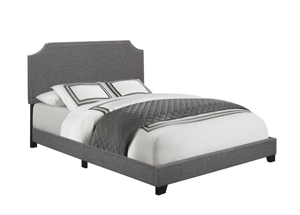 Pulaski King Upholstered Bed in Stone - Luxury Home Furniture (MI)