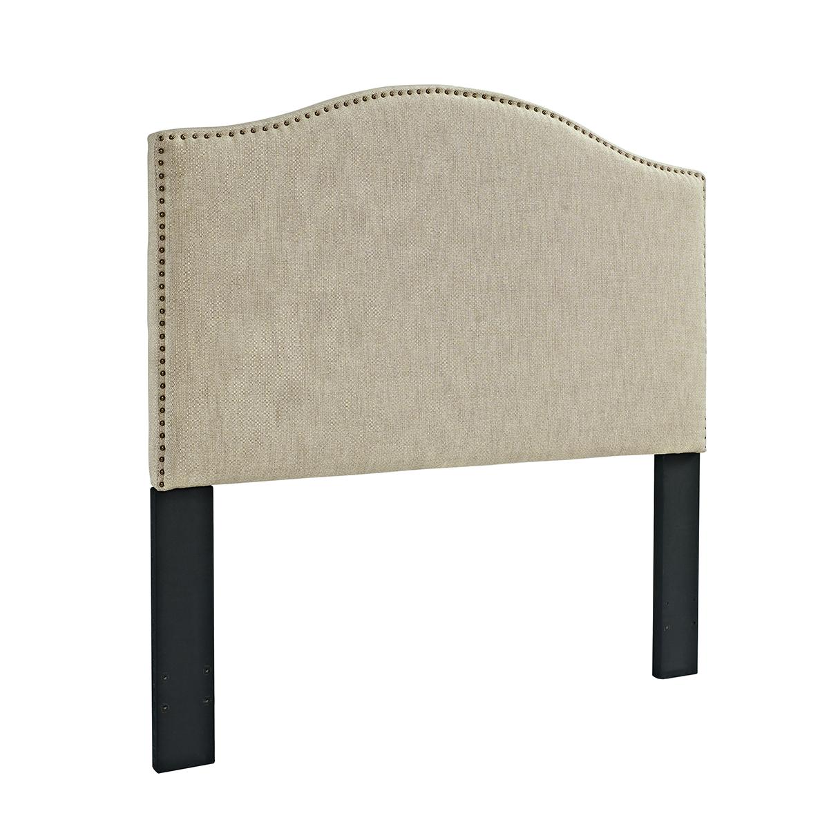 Pulaski King Upholstered Panel Headbaord Linen in White - Luxury Home Furniture (MI)