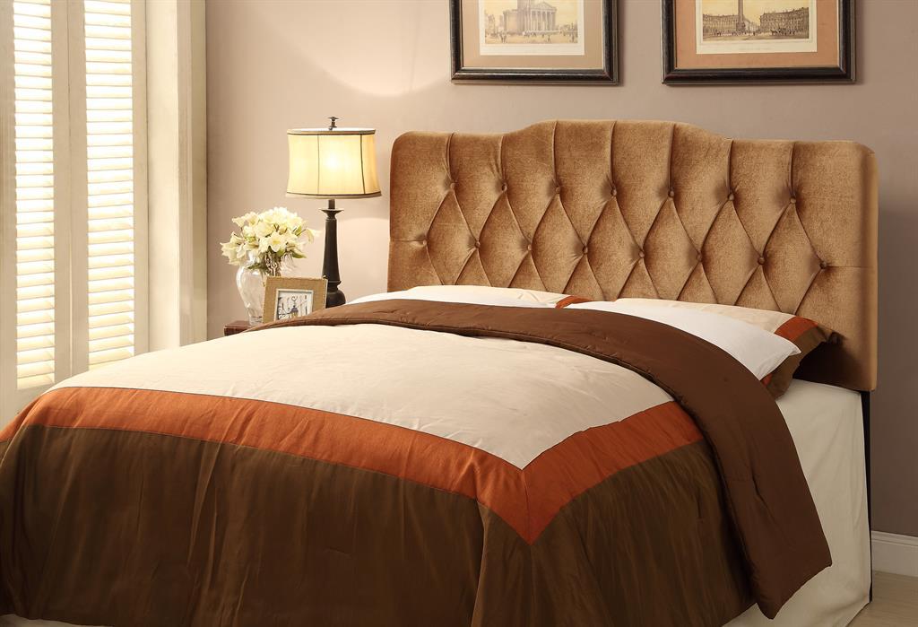 Pulaski King Upholstered Soft Shape Headboard in Velvet Bronze - Luxury Home Furniture (MI)