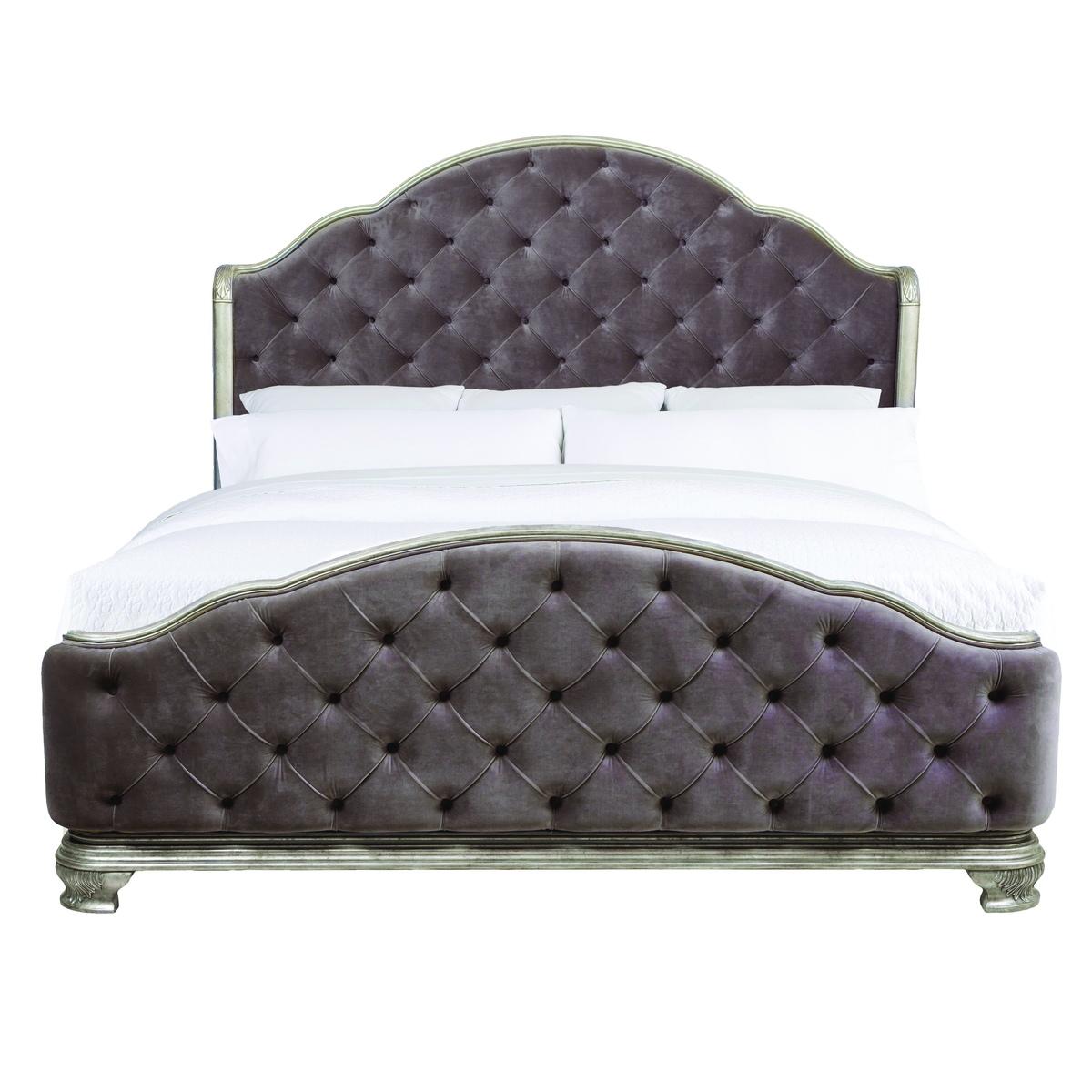 Pulaski Rhianna King Upholstered Bed in Silver Patina - Luxury Home Furniture (MI)